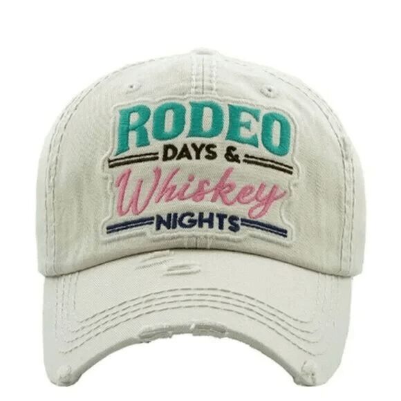 2/$30 Ladies Rodeo Days & Whiskey Nights Vintage Baseball Cap - Picture 1 of 6